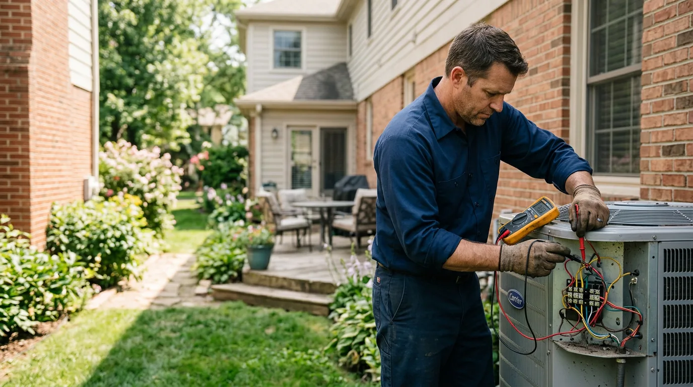 HVAC technician working near Wheatland, IN
